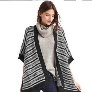 One size Nordic stripe poncho